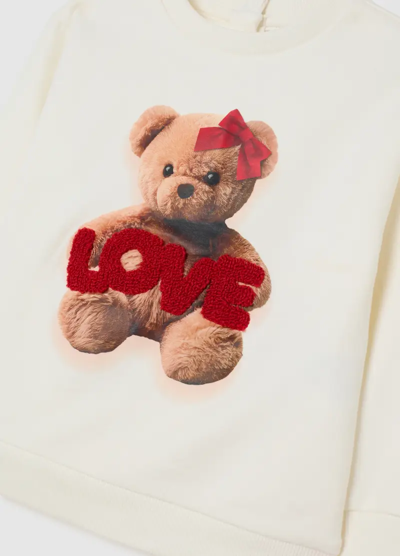 Completo Felpa Pantalone Multicolor Da Bimba In Cotone Con Stampa, Bambina, Multicolor miniatura 3