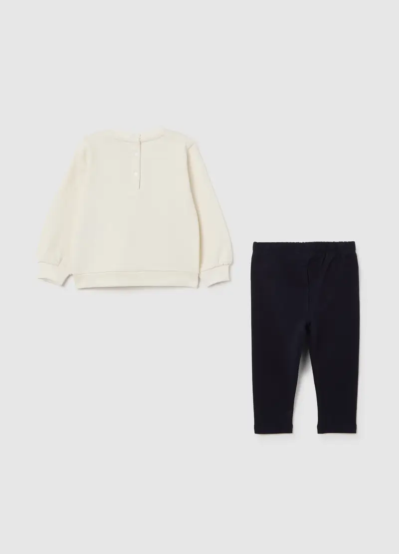 Completo Felpa Pantaloni Da Bimba In Puro Cotone Multicolor, Bambina, Multicolor miniatura 2