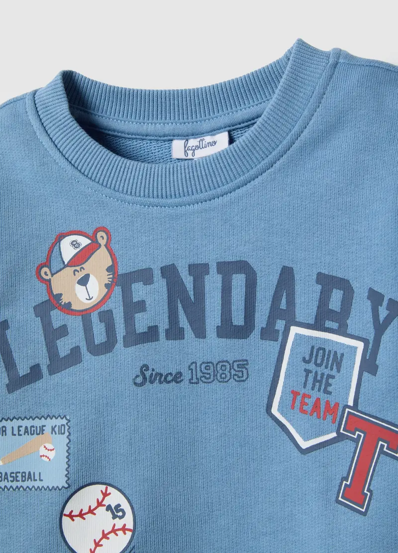 Completo In Puro Cotone Azzurro Regular Fit Per Bimbo, Bambino, Multicolor miniatura 3