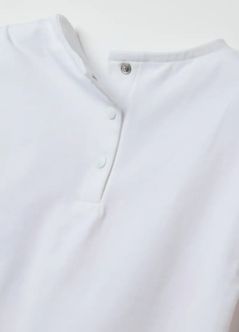 Completo Jogging Da Bambina In Cotone Elasticizzato Bianco E Blu Con Stampa Minnie, Bianco miniatura 3