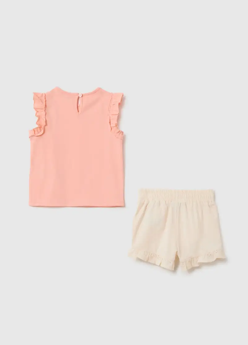 Completo Jogging Da Bambina In Cotone Rosa Regular Fit, Rosa miniatura 2