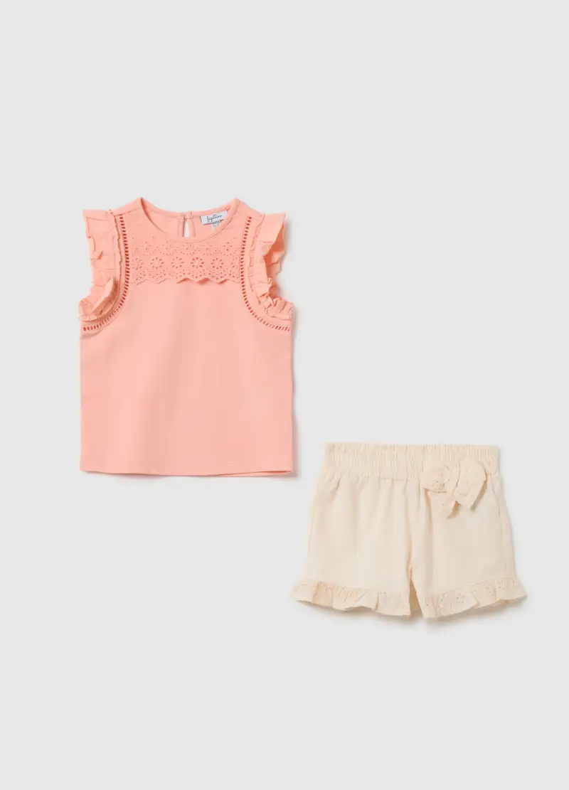 Completo Jogging Da Bambina In Cotone Rosa Regular Fit, Rosa