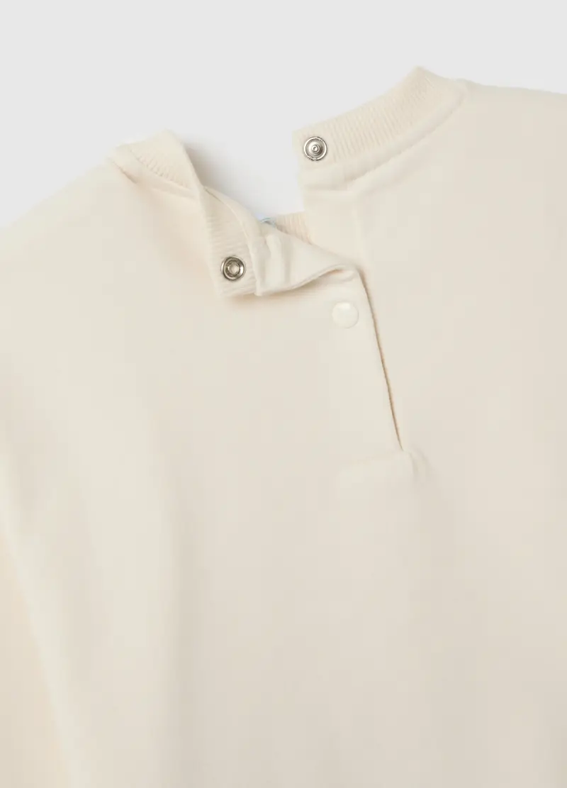 , Completo Jogging Da Bambina In Misto Cotone Multicolor, Beige miniatura 3