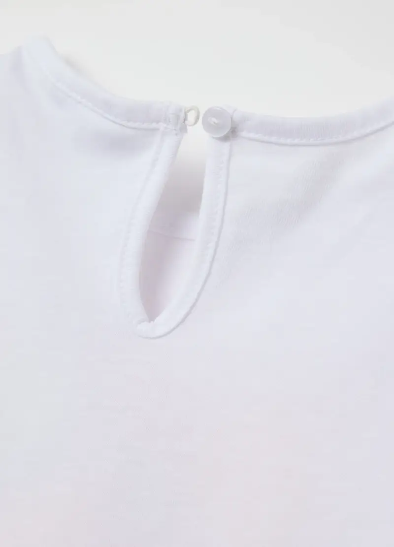 Completo Jogging Da Bambina In Puro Cotone Bianco Regular Fit Con Stampa, Bianco miniatura 3