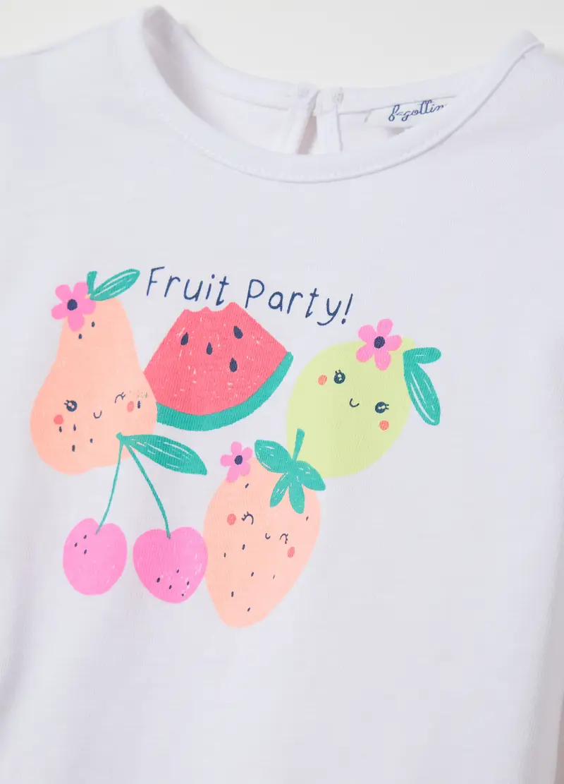 FAGOTTINO, Completo Jogging Da Bambina In Puro Cotone Bianco Regular Fit Con Stampa, Bianco, Taglia: 9-12 miniatura 3