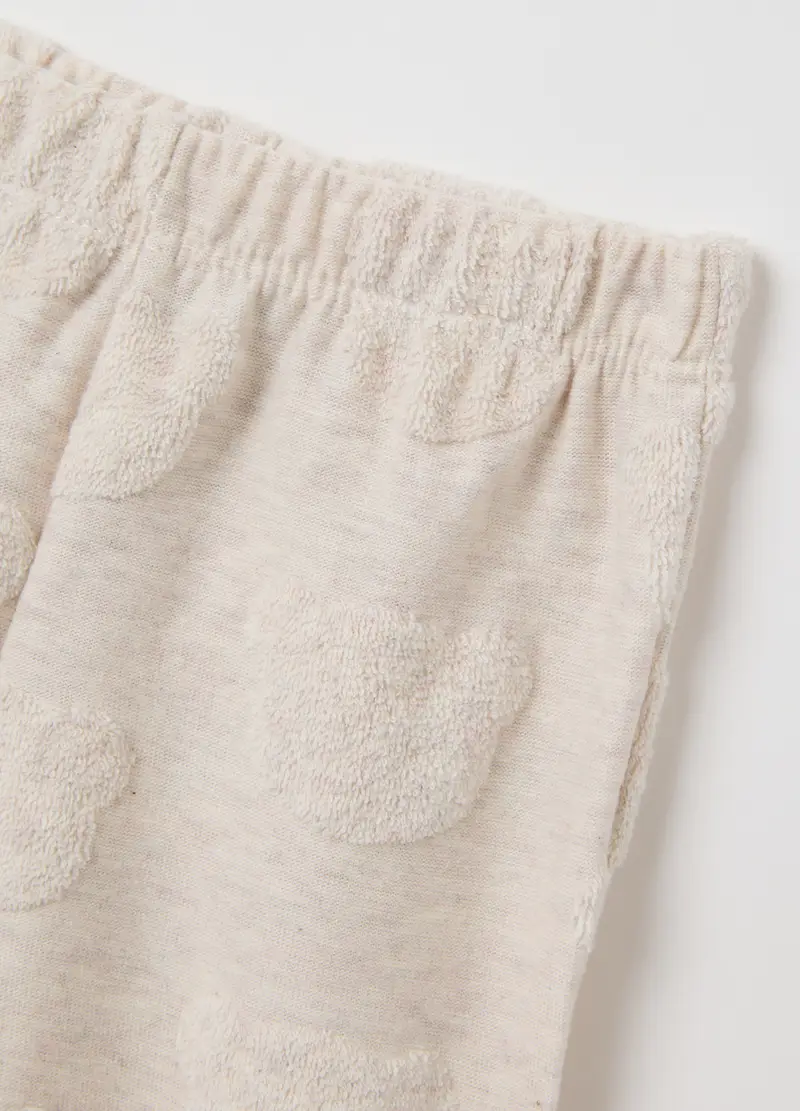 Completo Maglietta E Pantalone Da Bambina In Puro Cotone Bianco, Unisex, Bianco miniatura 3