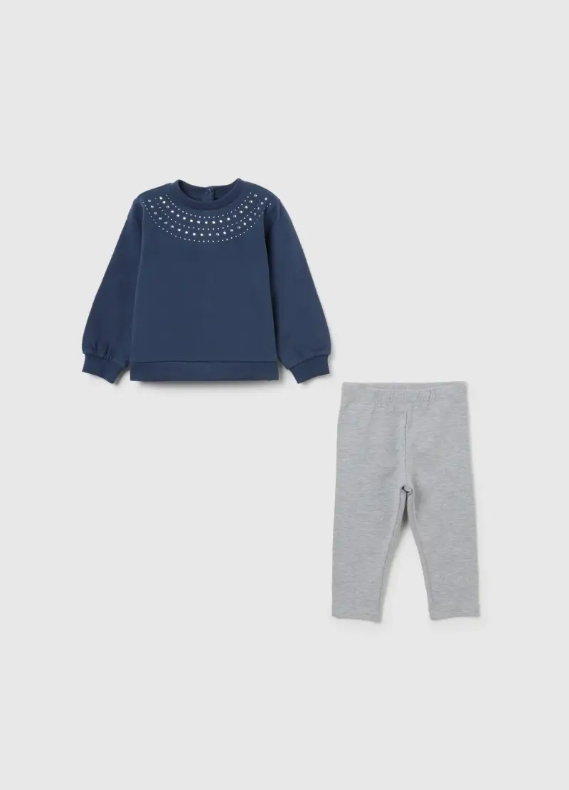 Completo Multicolor Da Bimba In Puro Cotone Con Paillettes, Bambina, Multicolor