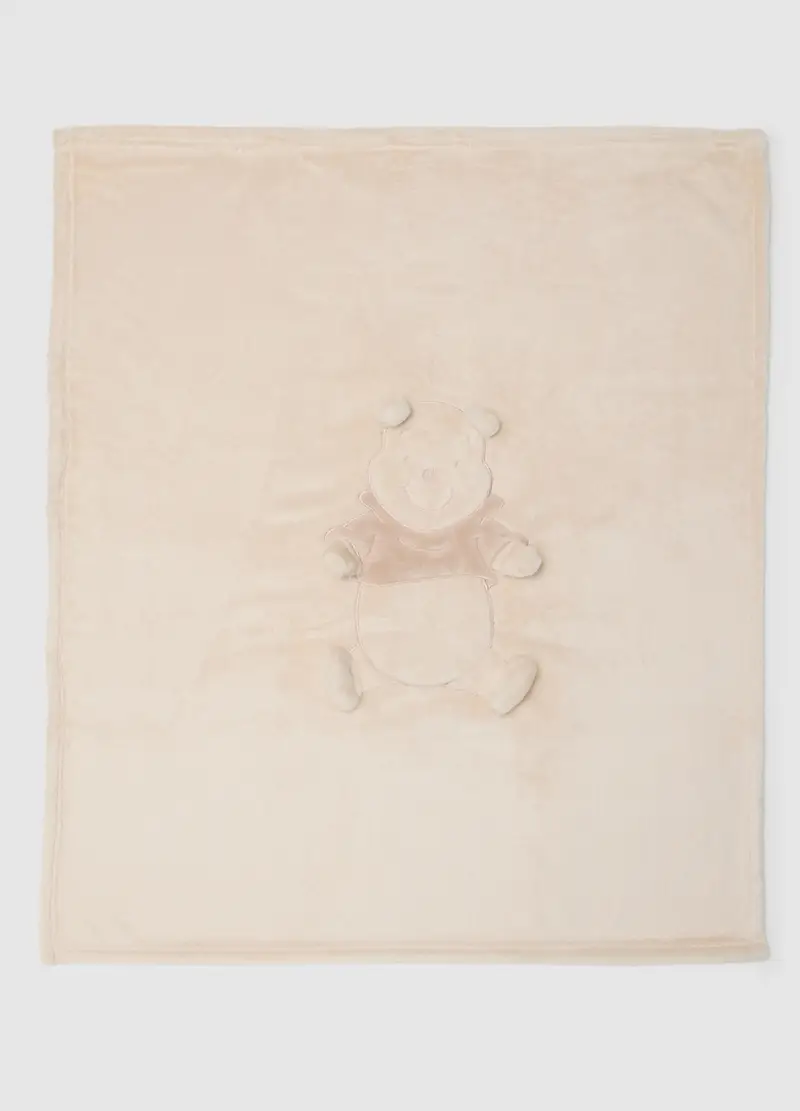 Coperta Beige Da Neonato Con Ricamo Orsetto, Unisex, Beige miniatura 2