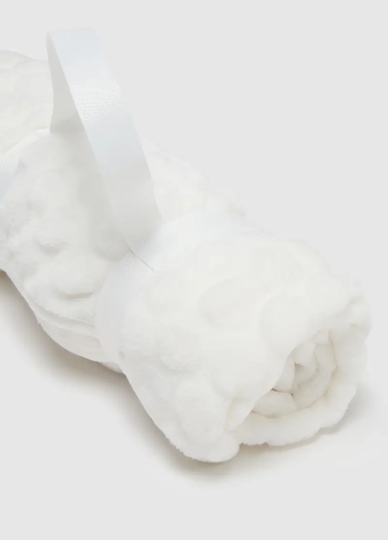 Copertina Bianca Per Culla In Tessuto Morbido, Neonata, Bianco miniatura 3