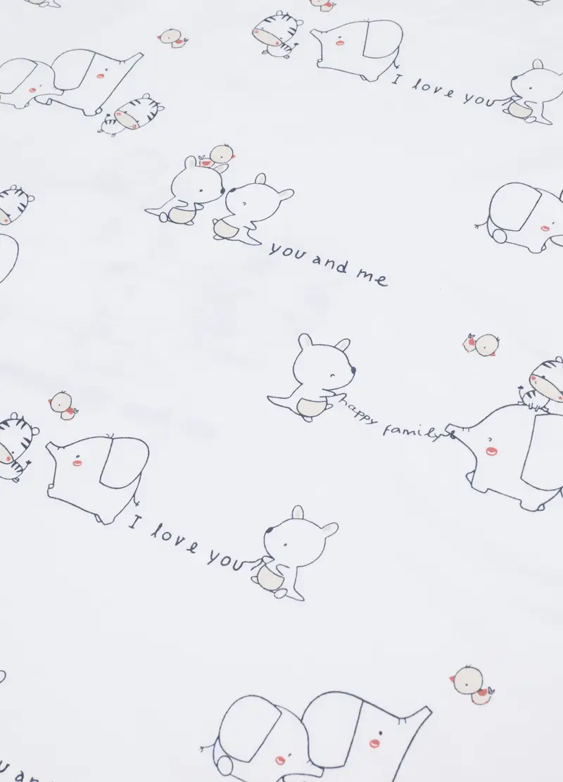 Copertina In Puro Cotone Bianca Da Neonato Con Animali Ricamati, Unisex, Bianco miniatura 3