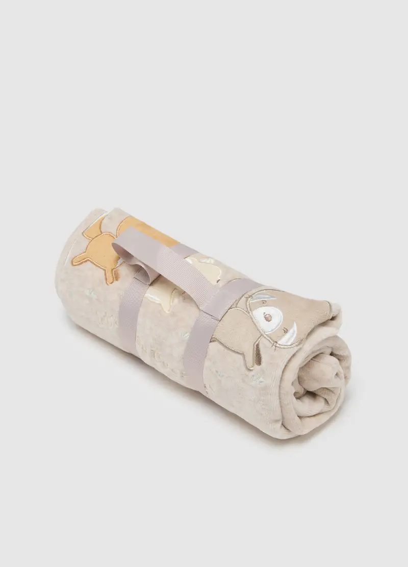 Copertina Per Neonato In Misto Cotone Beige, Unisex, Beige miniatura 3