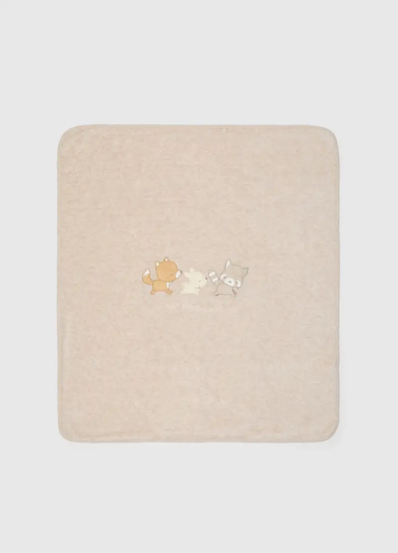 Copertina Per Neonato In Misto Cotone Beige, Unisex, Beige