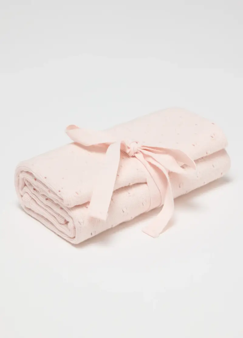 Copertina Rosa Da Neonata In Puro Cotone, Neonato, Rosa