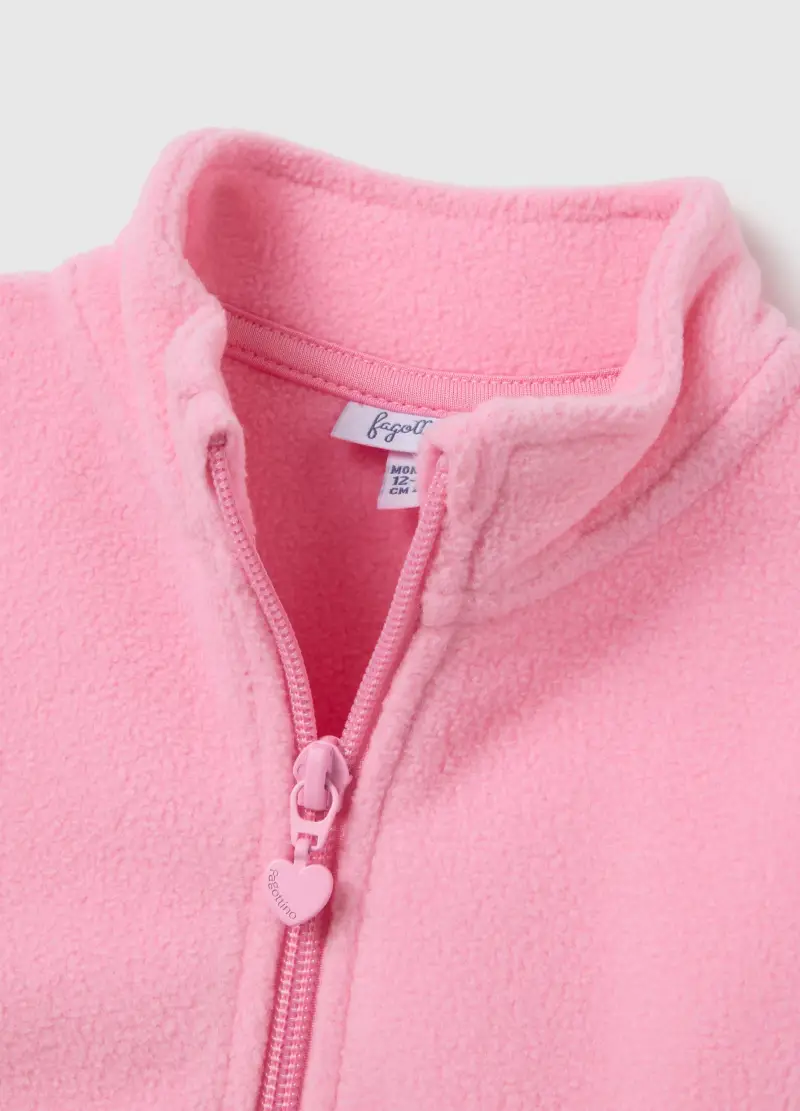 Felpa A Collo Alto Rosa Da Bimba Regular Fit Con Zip Integrale, Bambina, Rosa miniatura 3
