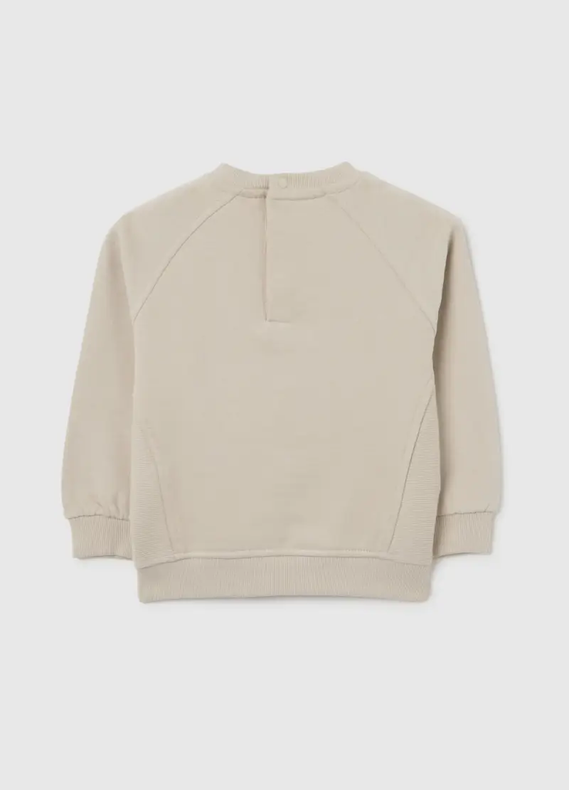 Felpa Beige Con Ricamo A Forma Di Procione, Bambino, Beige miniatura 2