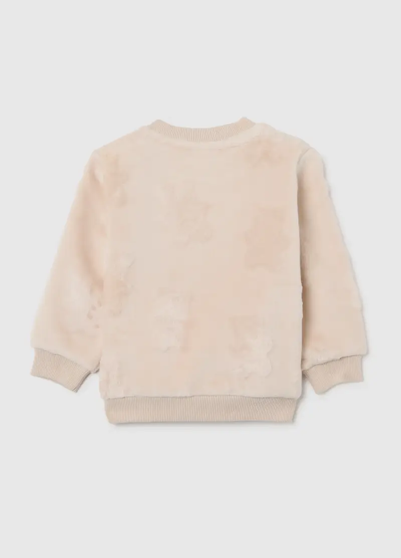 Felpa Beige Da Bimba Regular Fit Con Scollo Rotondo, Bambina, Beige miniatura 2