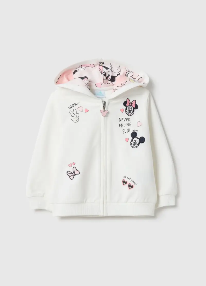 Felpa Bianca Con Cappuccio Da Bimba In Misto Cotone Regular Fit, Bambina, Bianco