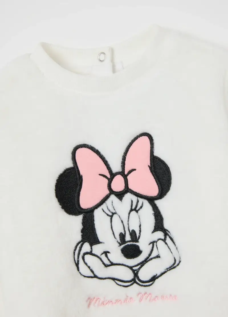 Felpa Bianca Da Bimba Regular Fit Con Minnie, Bambina, Bianco miniatura 3