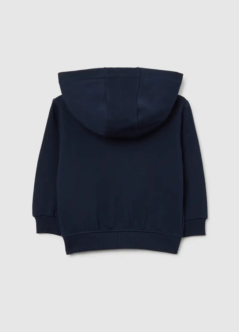 Felpa Blu Da Bimbo In Puro Cotone Regular Fit Con Cappuccio E Zip, Bambino, Blu miniatura 2