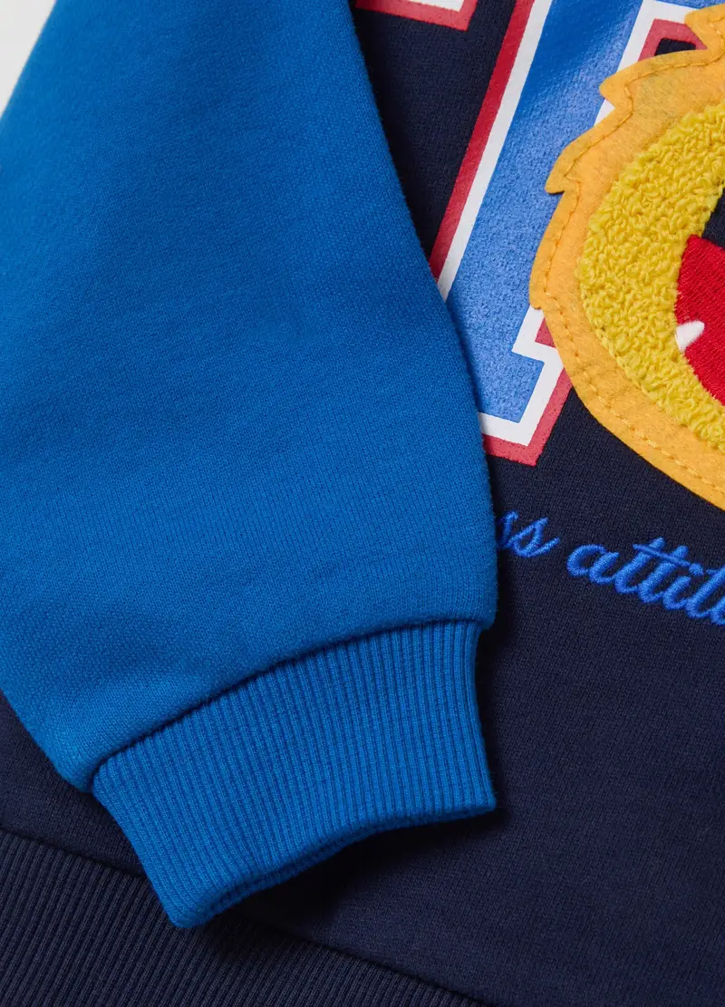 Felpa Color Block In Cotone Bio "team Lions", Bambino, Multicolor miniatura 3