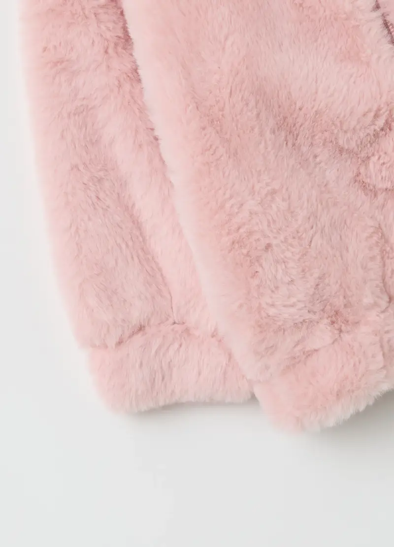 Felpa Da Bambina Rosa Regular Fit Con Zip E Cappuccio, Rosa miniatura 3