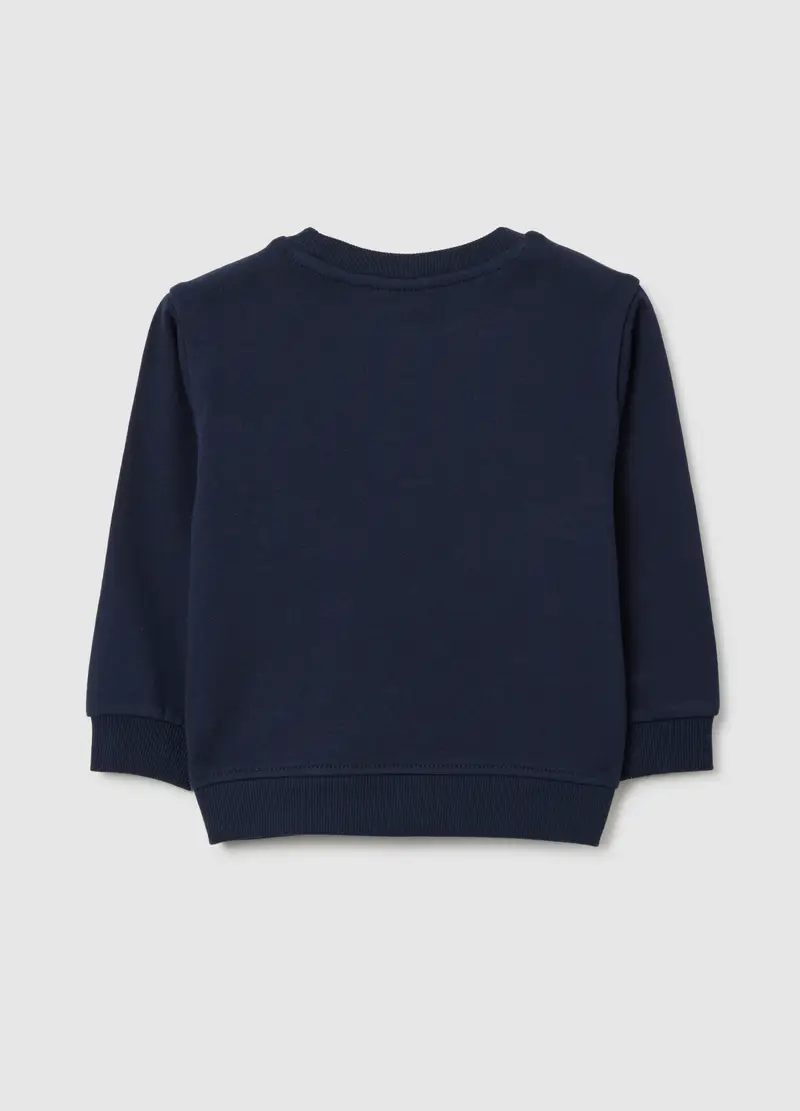 Felpa Da Bambino In Puro Cotone Blu Regular Fit, Blu miniatura 2