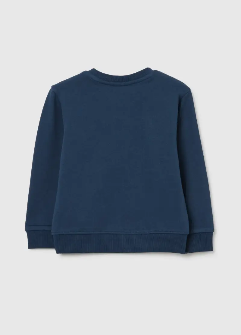 Felpa Da Bambino In Puro Cotone Blu Regular Fit, Blu miniatura 2