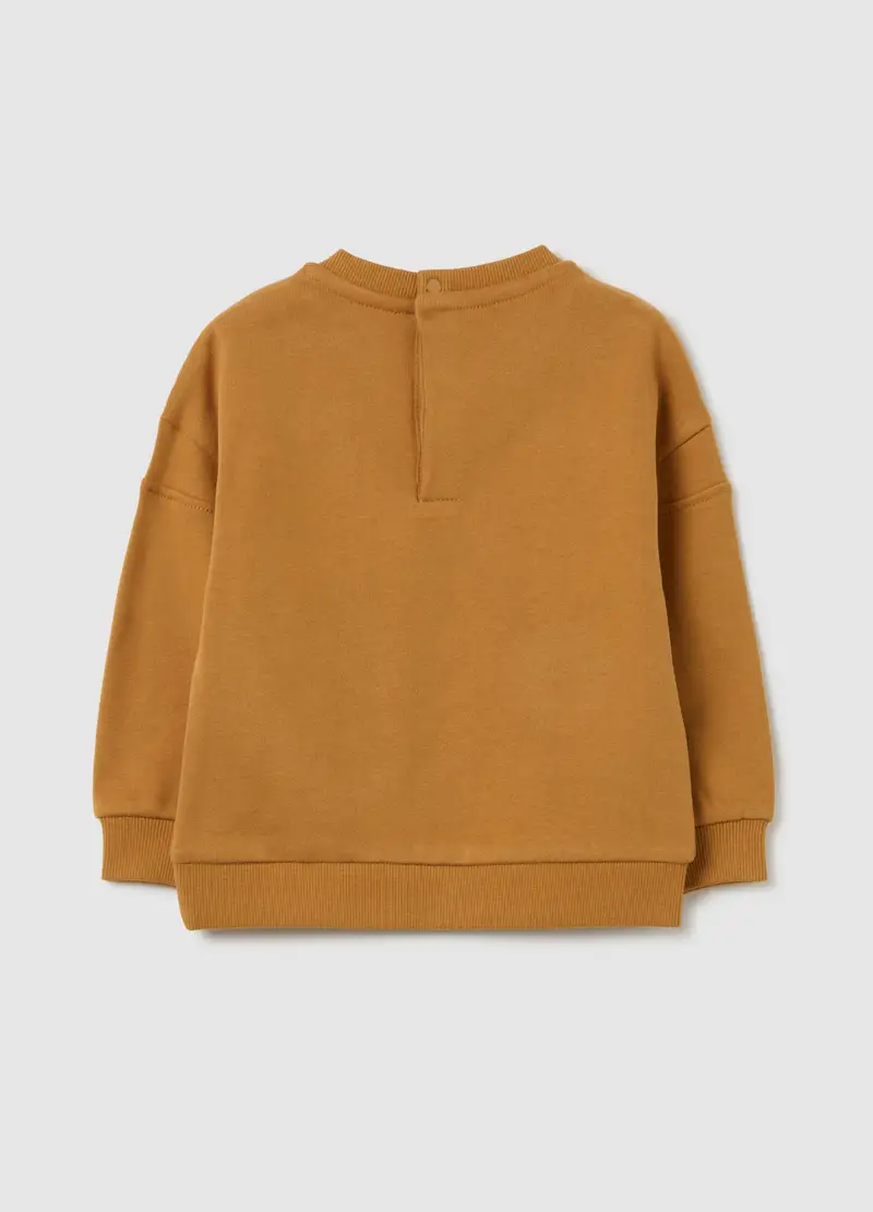 Felpa Da Bambino In Puro Cotone Marrone Regular Fit, Marrone miniatura 2