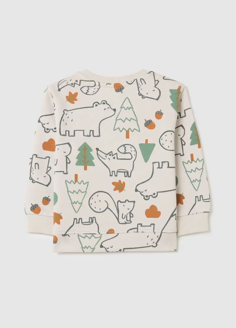 Felpa Da Bambino In Puro Cotone Multicolor Regular Fit, Multicolor miniatura 2