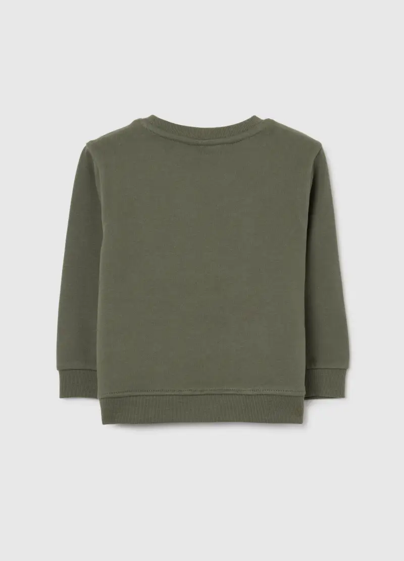 Felpa Da Bambino In Puro Cotone Verde Regular Fit, Verde miniatura 2