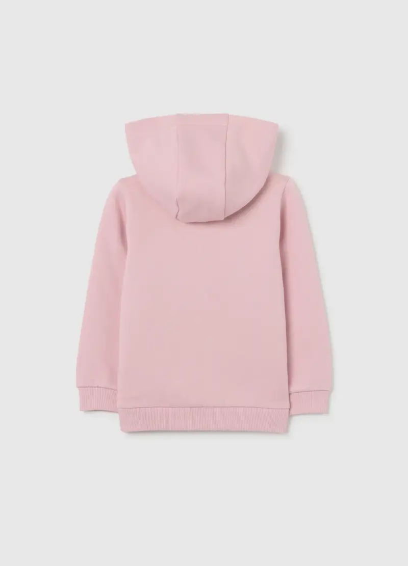 Felpa Da Bimba In Puro Cotone Rosa Regular Fit Con Cappuccio E Zip, Bambina, Rosa miniatura 2