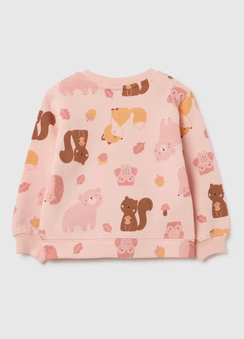 Felpa Da Neonata In Puro Cotone Rosa Regular Fit, Bambina, Rosa miniatura 2