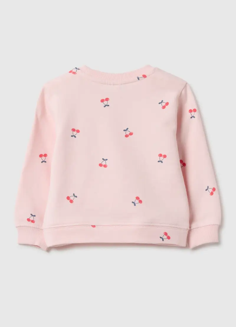 Felpa Girocollo Rosa Da Bimba In Puro Cotone Regular Fit Con Disegni, Bambina, Rosa miniatura 2