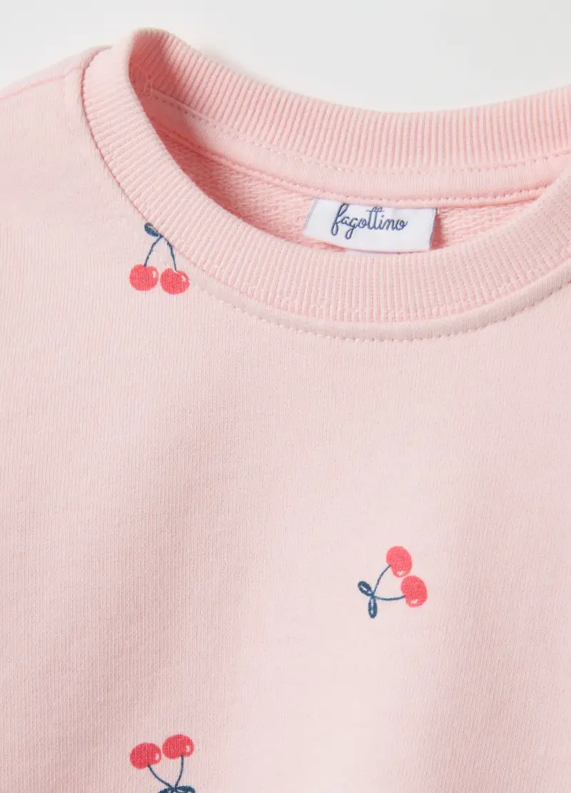 Felpa Girocollo Rosa Da Bimba In Puro Cotone Regular Fit Con Disegni, Bambina, Rosa miniatura 3