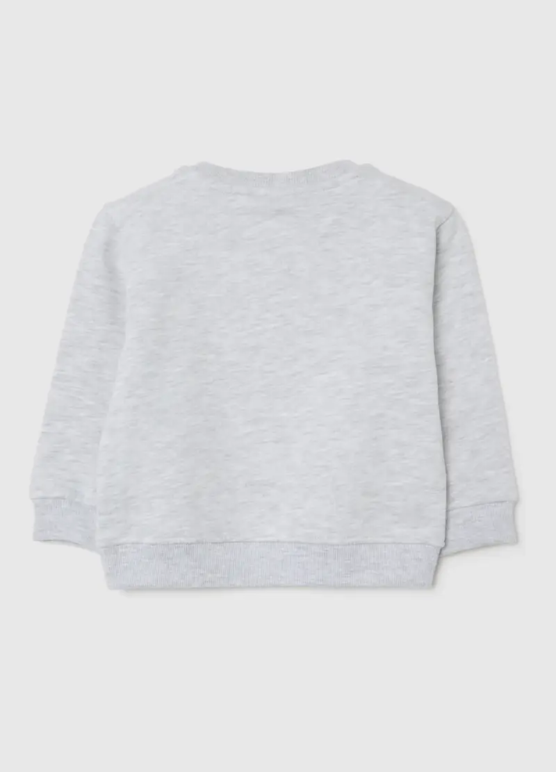 Felpa Grigia Per Bimbi In Cotone Regular Fit Con Stampa, Bambino, Grigio miniatura 2