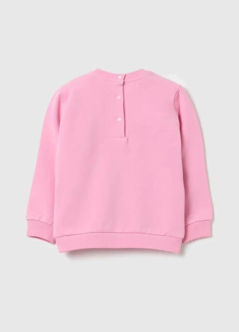 Felpa In French Terry Con Applicazione Cuori, Bambina, Rosa miniatura 2