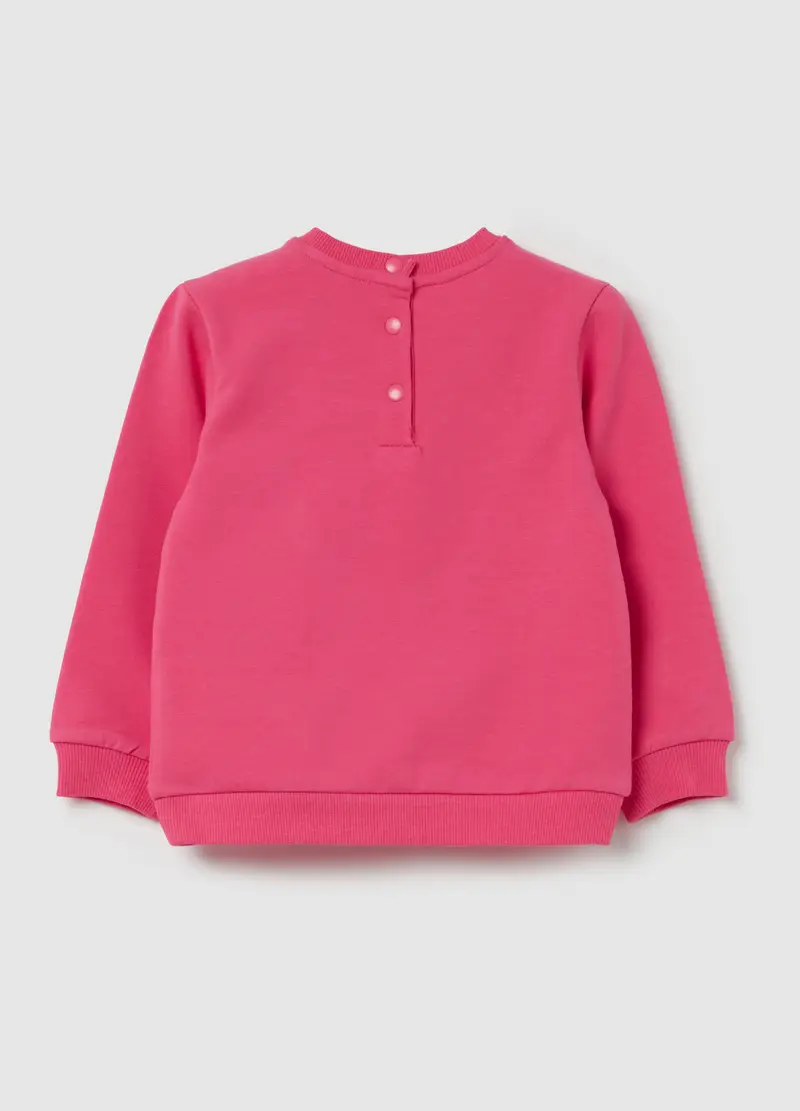 Felpa In French Terry Con Cuore In Tulle, Bambina, Rosa miniatura 2