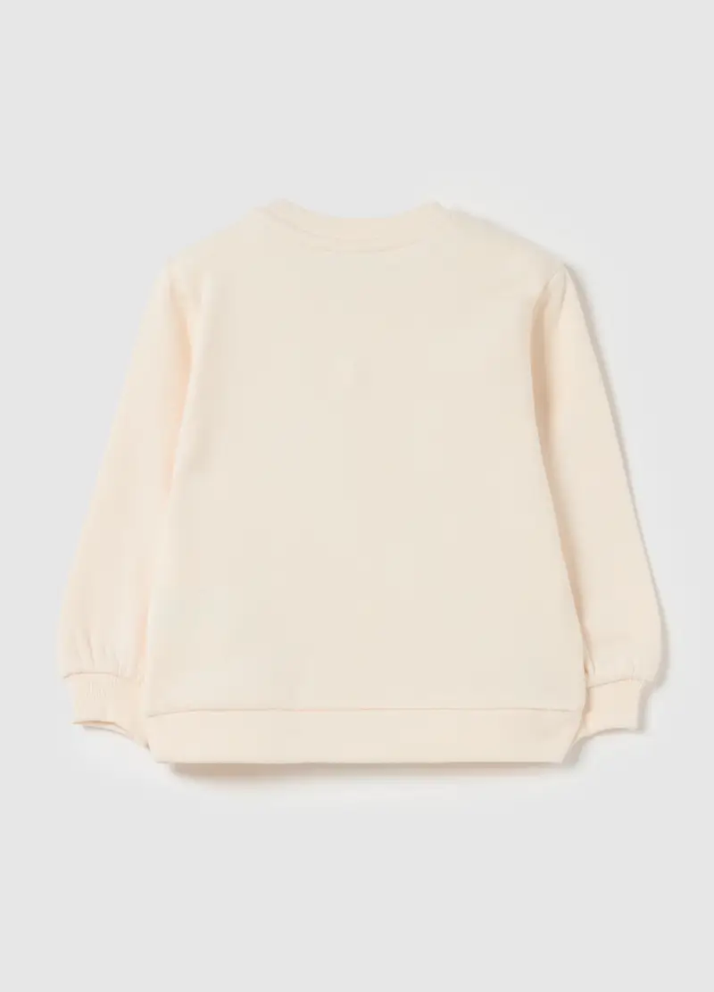 Felpa In French Terry Con Stampa, Bambina, Beige miniatura 2