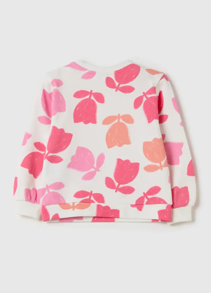 Felpa In French Terry Con Stampa, Bambina, Bianco miniatura 2