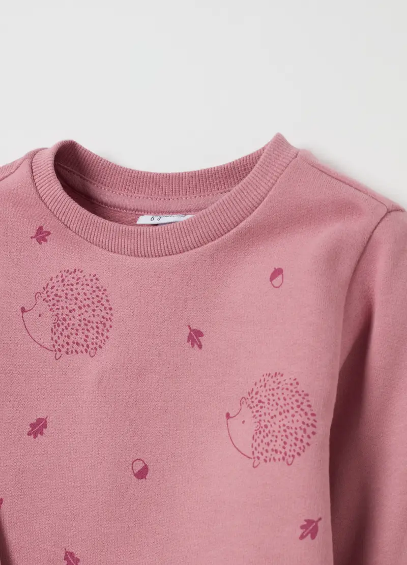 Felpa In French Terry Con Stampa, Bambina, Rosa miniatura 3