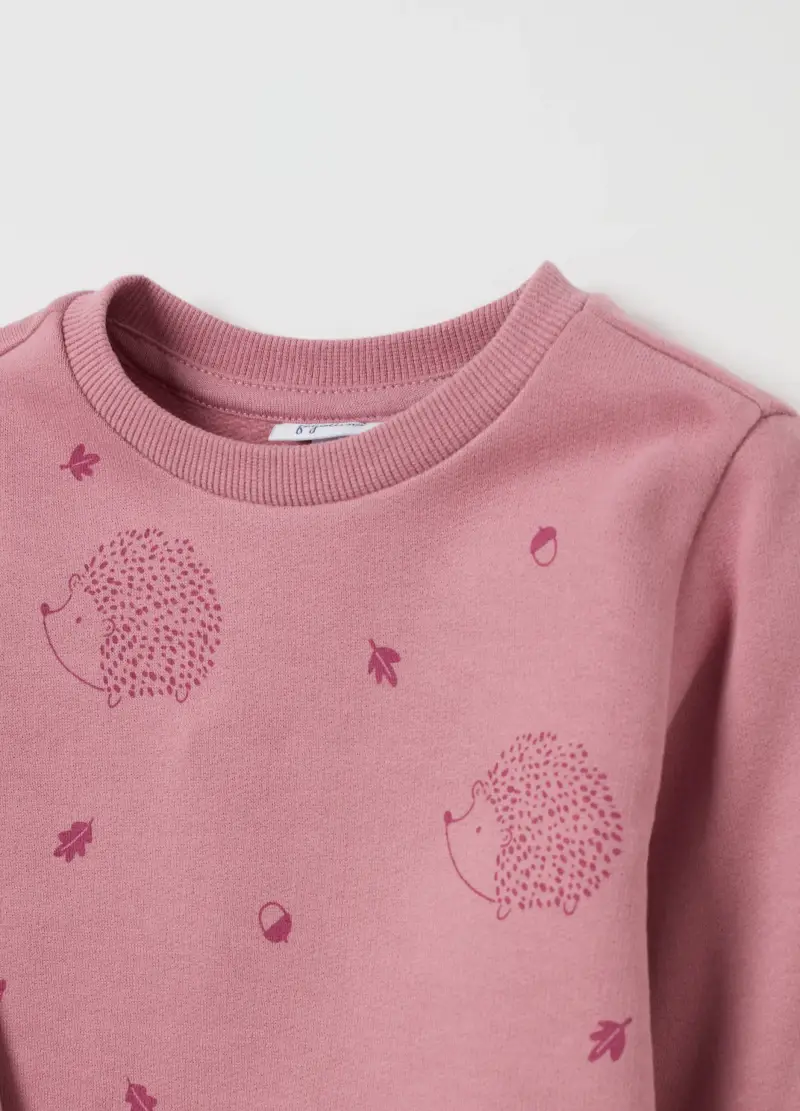 Felpa In French Terry Con Stampa, Bambina, Rosa miniatura 3