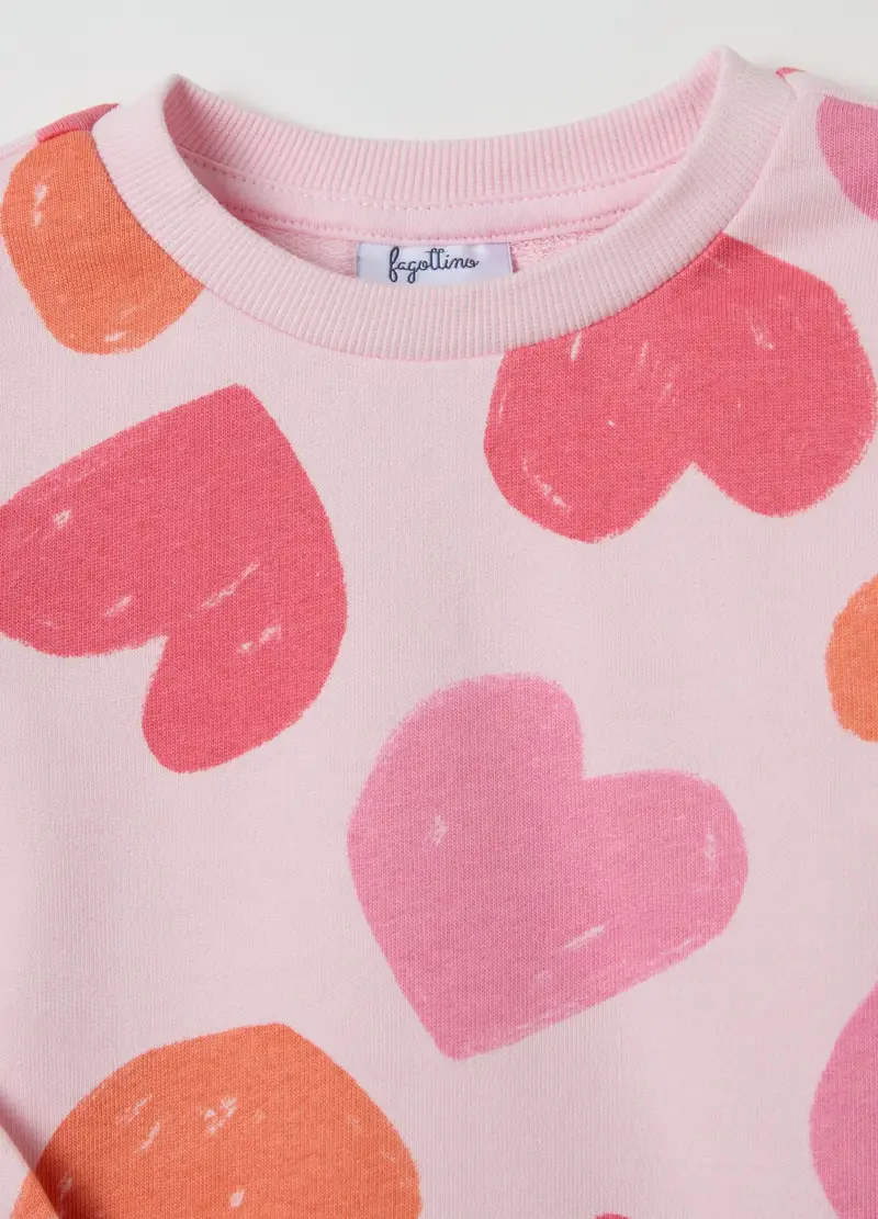 Felpa In French Terry Con Stampa, Bambina, Rosa miniatura 3