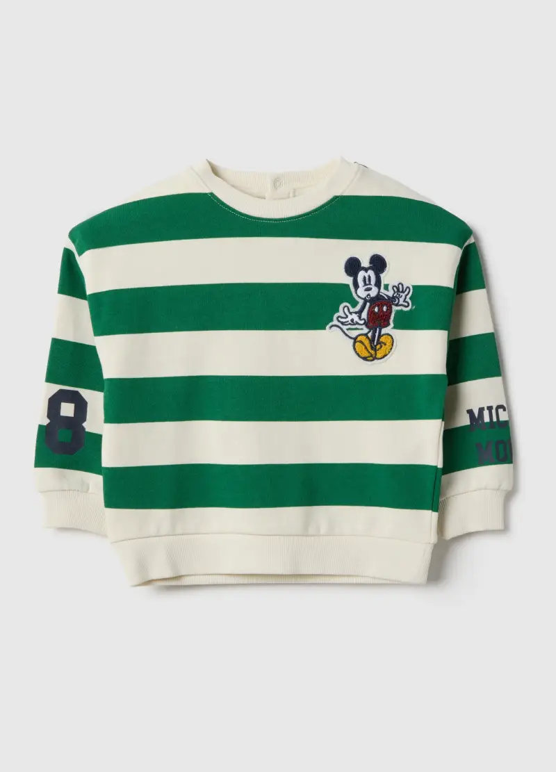 Felpa In Puro Cotone A Righe Multicolor Da Bimbo Regular Fit Con Stampa, Bambino, Multicolor