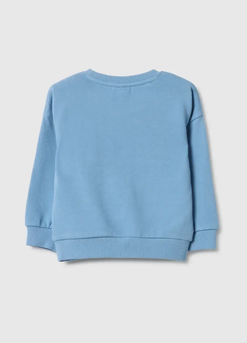 Felpa In Puro Cotone Azzurra Per Bimbo Regular Fit Con Tasca, Bambino, Azzurro miniatura 2