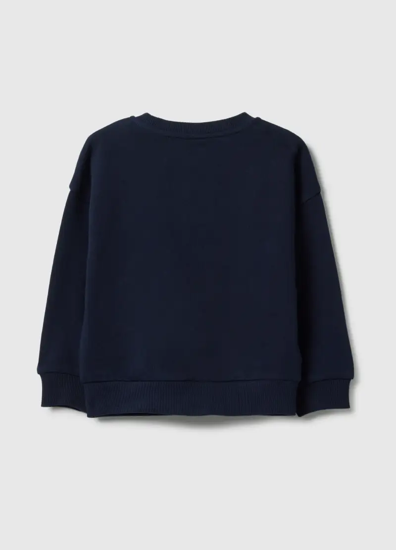 Felpa In Puro Cotone Blu Per Bimbo Regular Fit Con Tasca, Bambino, Blu miniatura 2