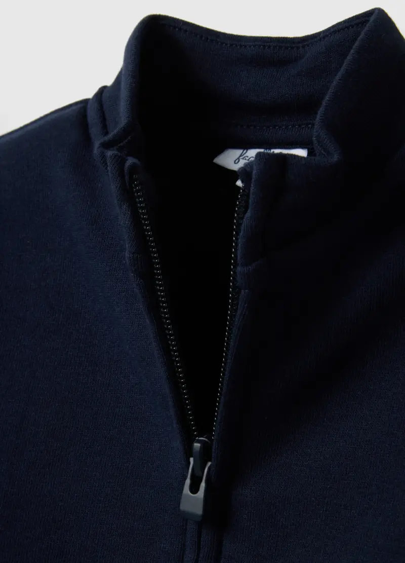 Felpa In Puro Cotone Blu Per Bimbo Regular Fit Con Zip, Bambino, Blu miniatura 3