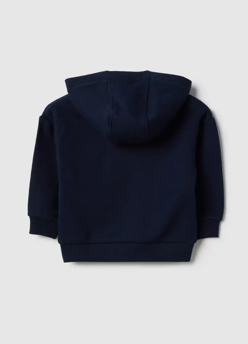 Felpa In Puro Cotone Blu Regular Fit Con Cappuccio Per Bimbo, Bambino, Blu miniatura 2