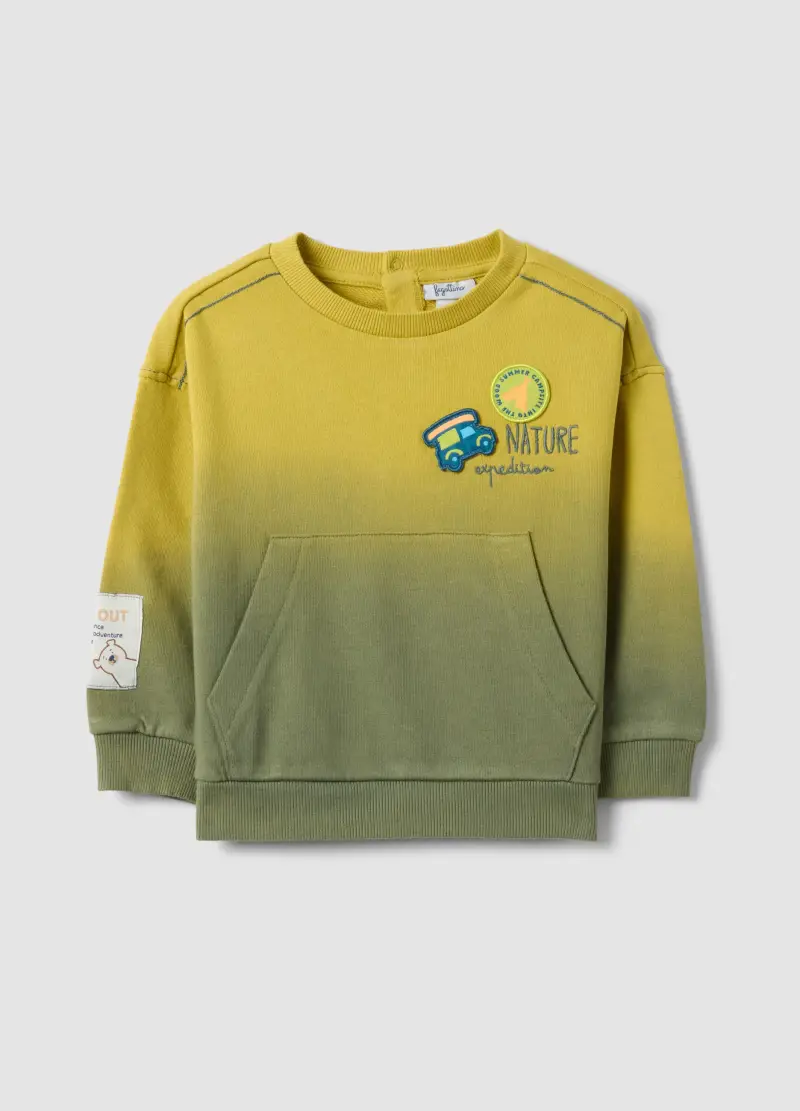 Felpa In Puro Cotone Multicolor Da Bimbo Regular Fit Con Patch, Bambino, Multicolor