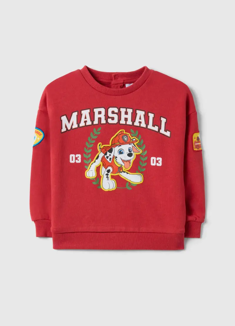 Felpa In Puro Cotone Rossa Regular Fit Per Bimbo Di Paw Patrowl, Bambino, Multicolor