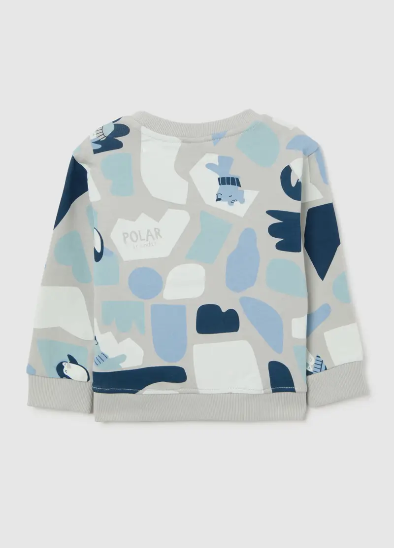 Felpa Multicolor Da Bimbo Con Stampe In Puro Cotone Regular Fit, Bambino, Multicolor miniatura 2